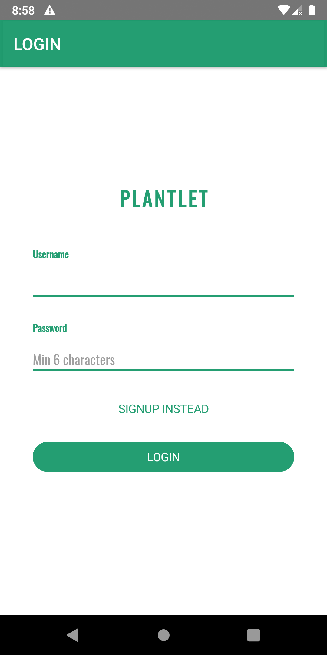 Login Screen
