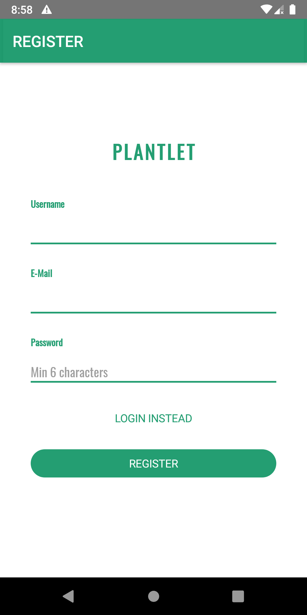 Sign Up Screen
