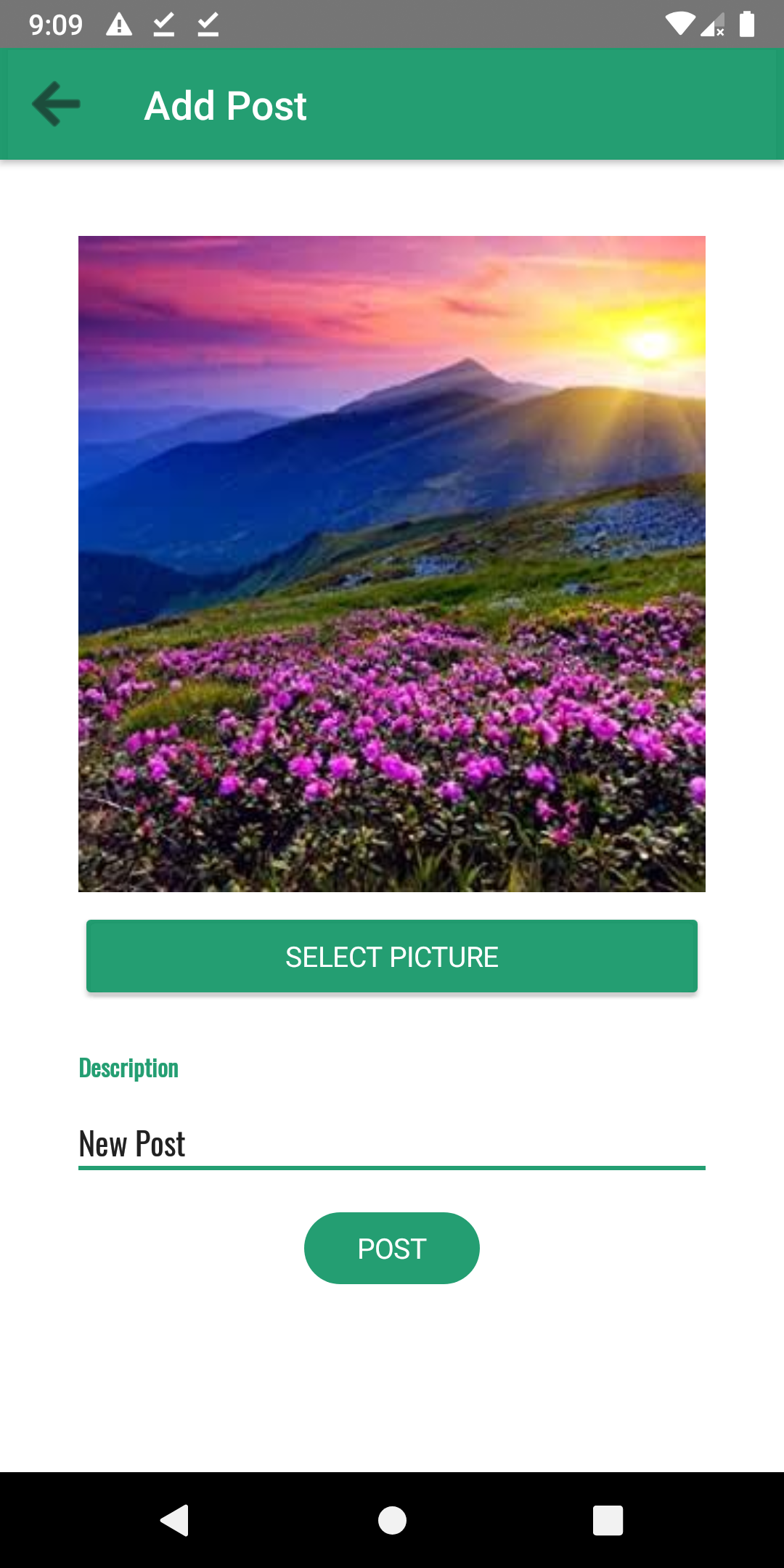 Add Post Screen
